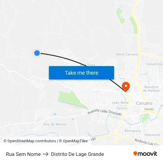 Rua Sem Nome to Distrito De Lage Grande map