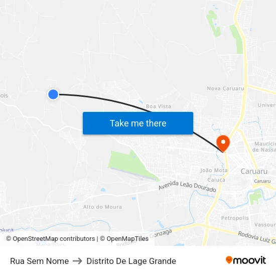 Rua Sem Nome to Distrito De Lage Grande map