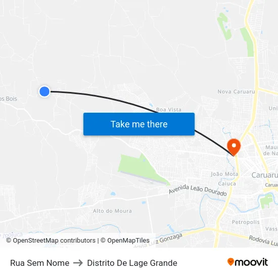 Rua Sem Nome to Distrito De Lage Grande map