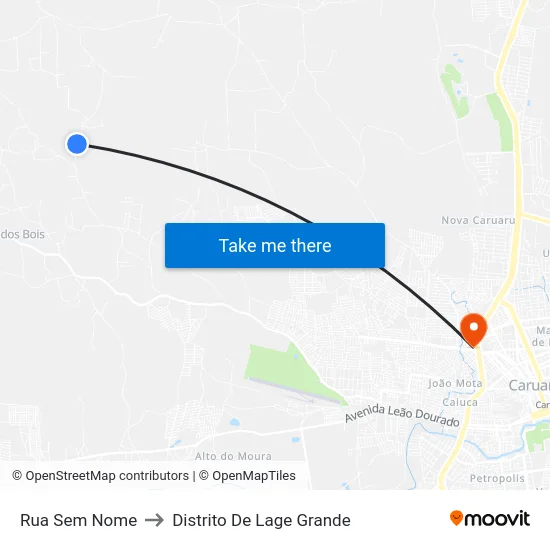Rua Sem Nome to Distrito De Lage Grande map