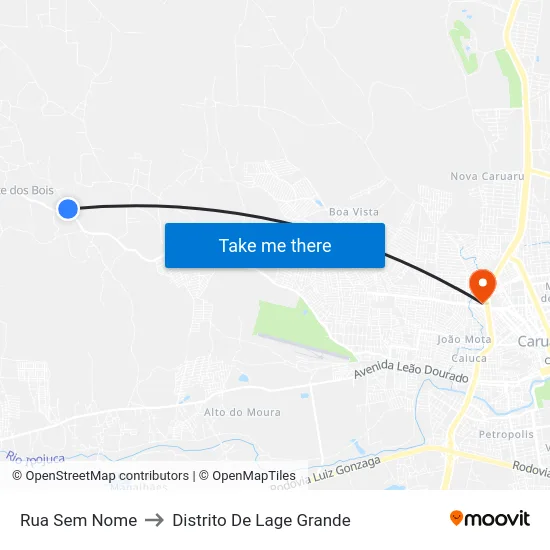 Rua Sem Nome to Distrito De Lage Grande map