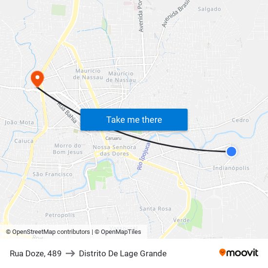 Rua Doze, 489 to Distrito De Lage Grande map