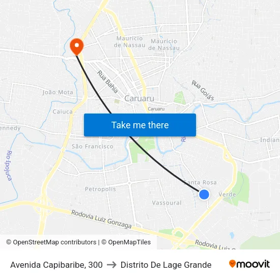 Avenida Capibaribe, 300 to Distrito De Lage Grande map