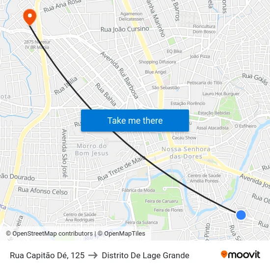 Rua Capitão Dé, 125 to Distrito De Lage Grande map