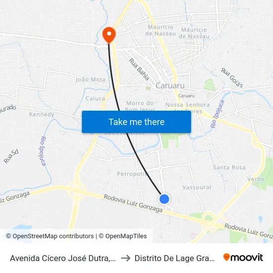 Avenida Cícero José Dutra, 80 to Distrito De Lage Grande map