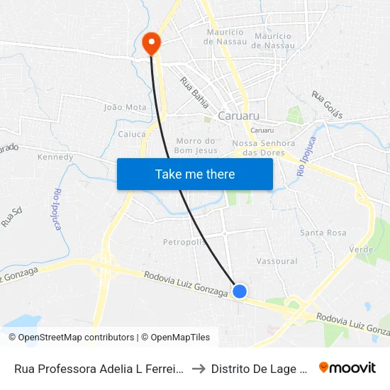 Rua Professora Adelia L Ferreira Sex, 79 to Distrito De Lage Grande map