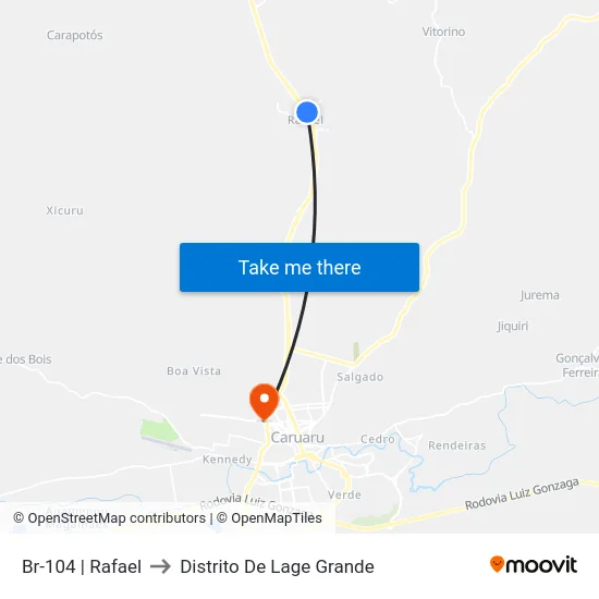 Br-104 | Rafael to Distrito De Lage Grande map