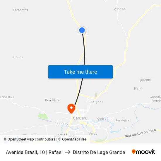 Avenida Brasil, 10 | Rafael to Distrito De Lage Grande map