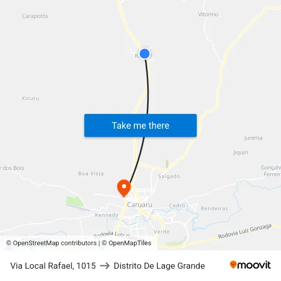 Via Local Rafael, 1015 to Distrito De Lage Grande map