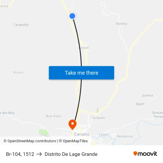 Br-104, 1512 to Distrito De Lage Grande map