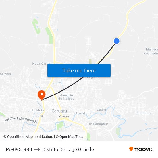 Pe-095, 980 to Distrito De Lage Grande map