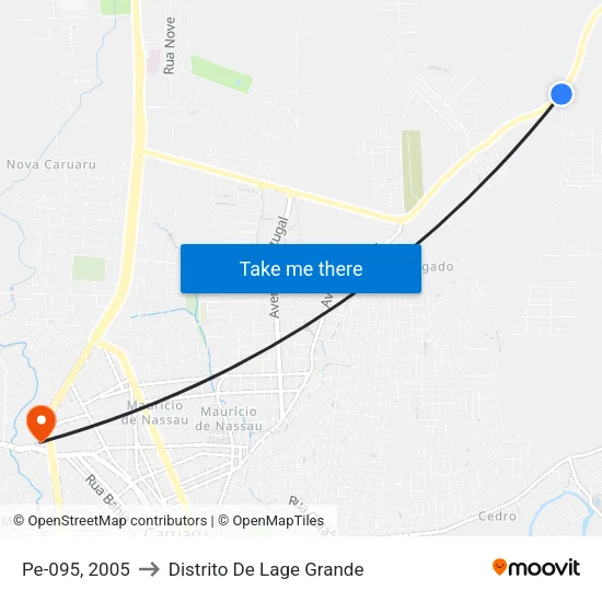 Pe-095, 2005 to Distrito De Lage Grande map