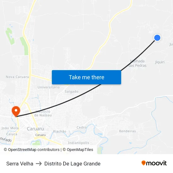 Serra Velha to Distrito De Lage Grande map