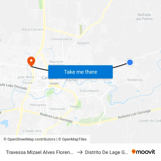 Travessa Mizael Alves Florencio, 246 to Distrito De Lage Grande map