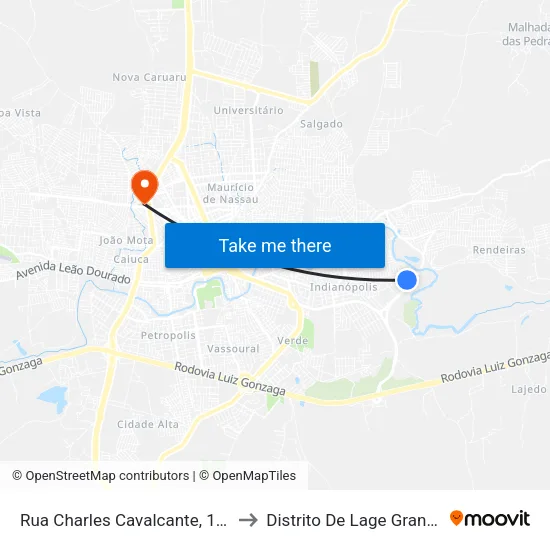 Rua Charles Cavalcante, 181 to Distrito De Lage Grande map