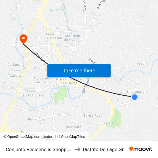 Conjunto Residencial Shopping, 111 to Distrito De Lage Grande map