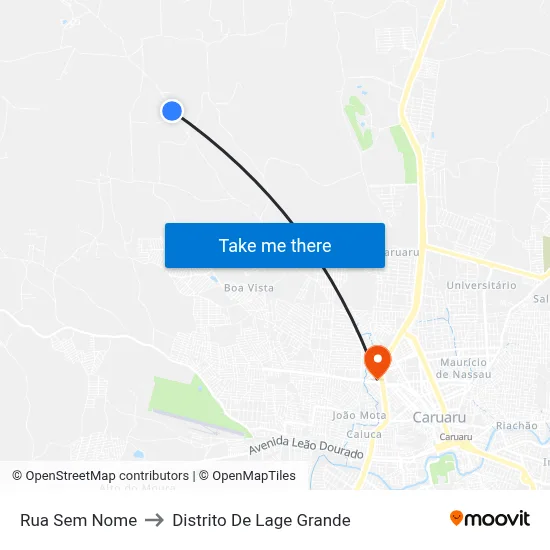 Rua Sem Nome to Distrito De Lage Grande map