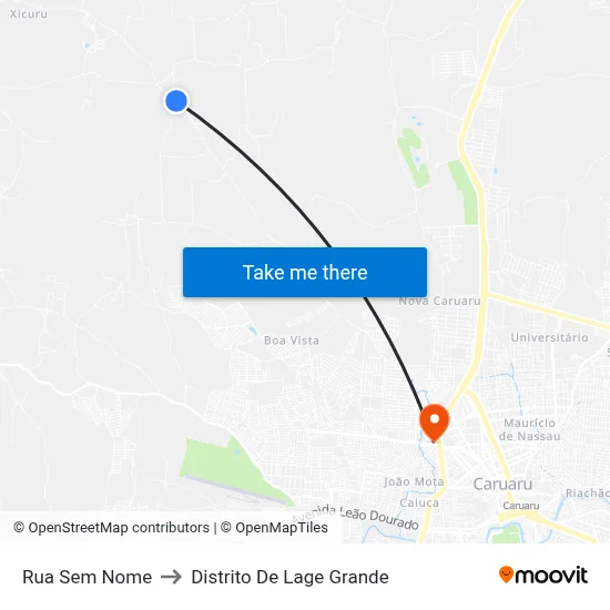 Rua Sem Nome to Distrito De Lage Grande map