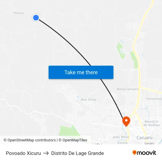 Povoado Xicuru to Distrito De Lage Grande map