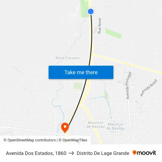 Avenida Dos Estados, 1860 to Distrito De Lage Grande map