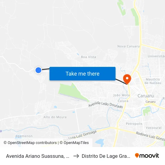 Avenida Ariano Suassuna, 583 to Distrito De Lage Grande map