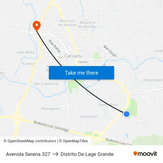 Avenida Serena 327 to Distrito De Lage Grande map