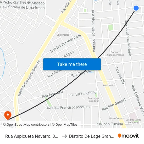 Rua Aspicueta Navarro, 310 to Distrito De Lage Grande map