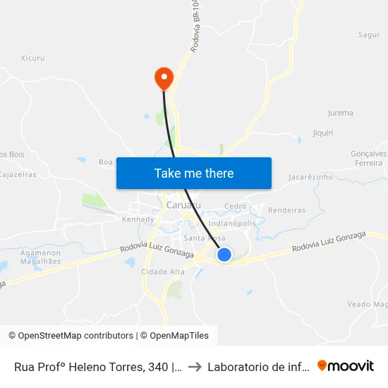Rua Profº Heleno Torres, 340 | Condomínio Praça Das Palmeiras to Laboratorio de informatica - UFPE /CAA map