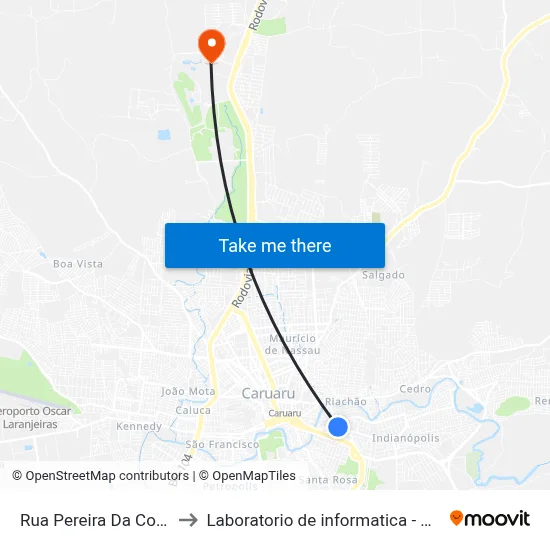 Rua Pereira Da Costa 400 to Laboratorio de informatica - UFPE /CAA map