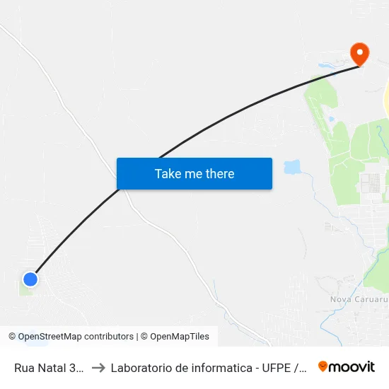Rua Natal 368 to Laboratorio de informatica - UFPE /CAA map