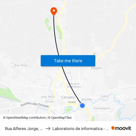 Rua Alferes Jorge, 185-199 to Laboratorio de informatica - UFPE /CAA map