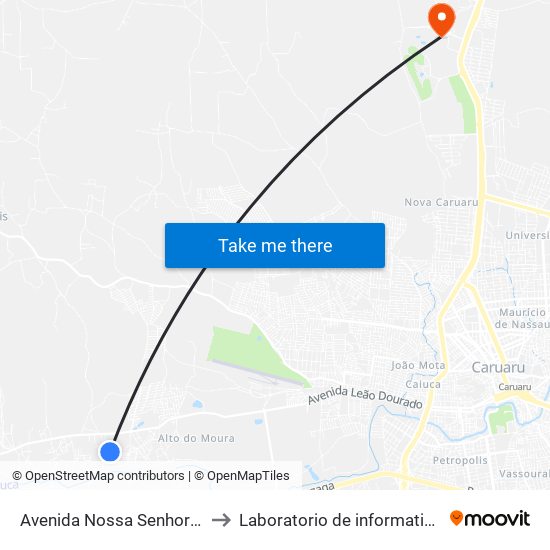 Avenida Nossa Senhora Gracas, 515 to Laboratorio de informatica - UFPE /CAA map