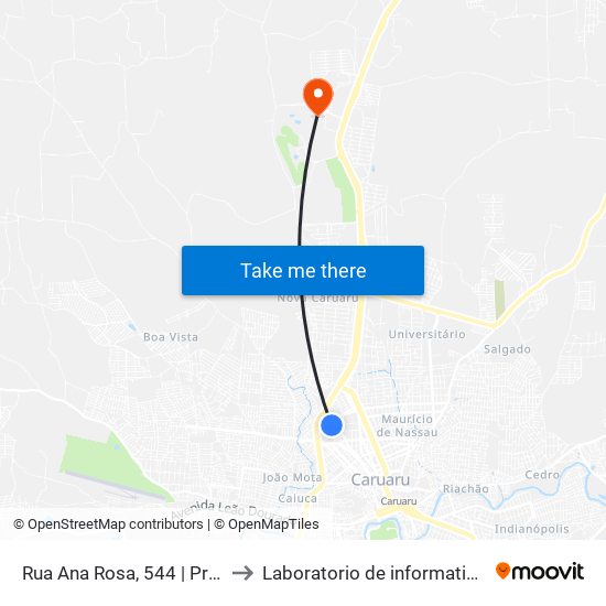 Rua Ana Rosa, 544 | Praça Ana Rosa to Laboratorio de informatica - UFPE /CAA map