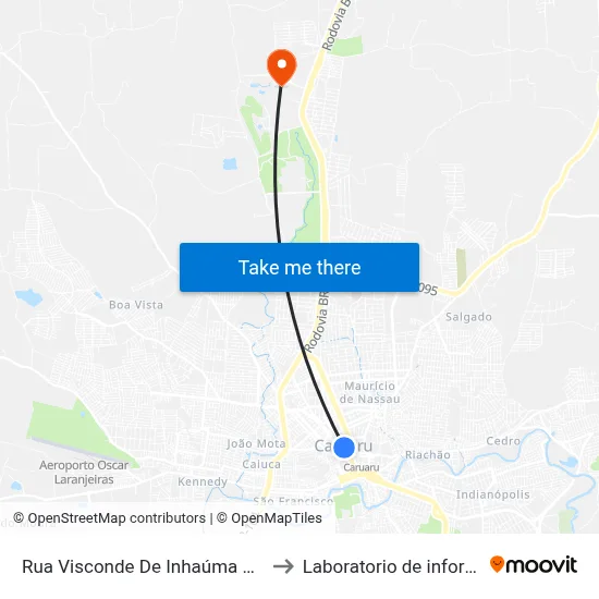 Rua Visconde De Inhaúma 63 | Linhas Intermunicipais to Laboratorio de informatica - UFPE /CAA map