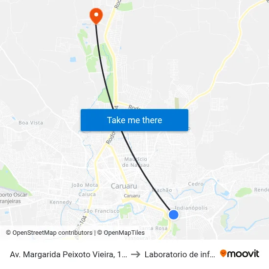Av. Margarida Peixoto Vieira, 194 | Edf. Solário Alcides Mendonça to Laboratorio de informatica - UFPE /CAA map