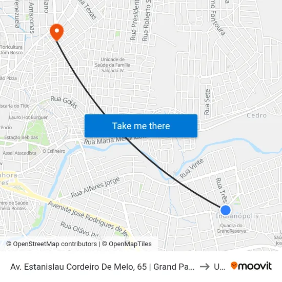 Av. Estanislau Cordeiro De Melo, 65 | Grand Park Condomínio Club to Unip map