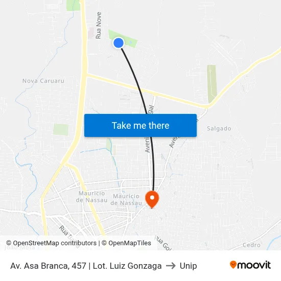 Av. Asa Branca, 457 | Lot. Luiz Gonzaga to Unip map