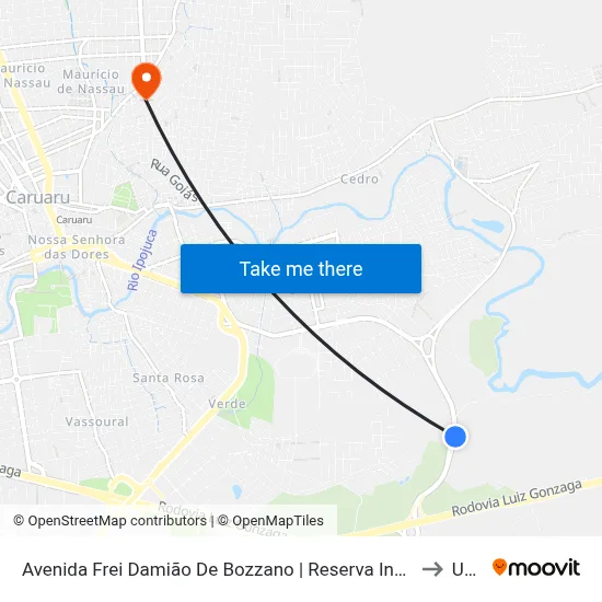 Avenida Frei Damião De Bozzano | Reserva Indianópolis to Unip map