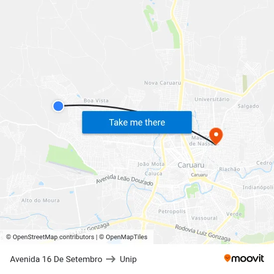 Avenida 16 De Setembro to Unip map