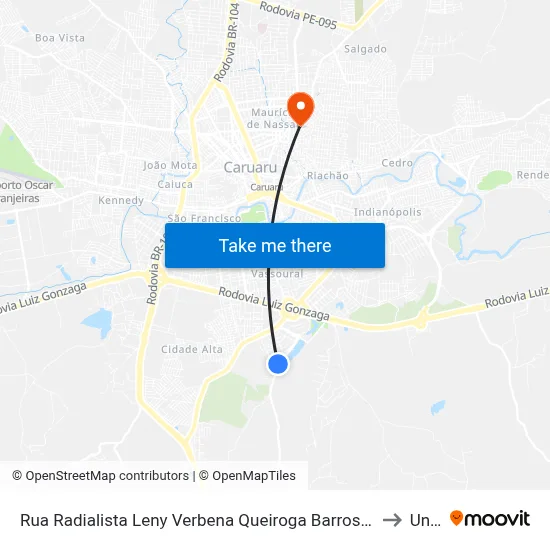Rua Radialista Leny Verbena Queiroga Barros 201 to Unip map