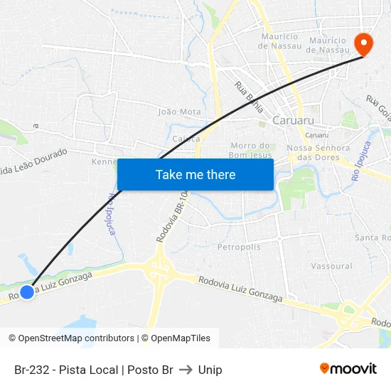 Br-232 - Pista Local | Posto Br to Unip map