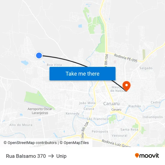 Rua Balsamo 370 to Unip map