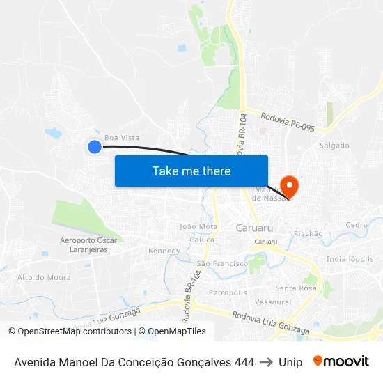 Avenida Manoel Da Conceição Gonçalves 444 to Unip map