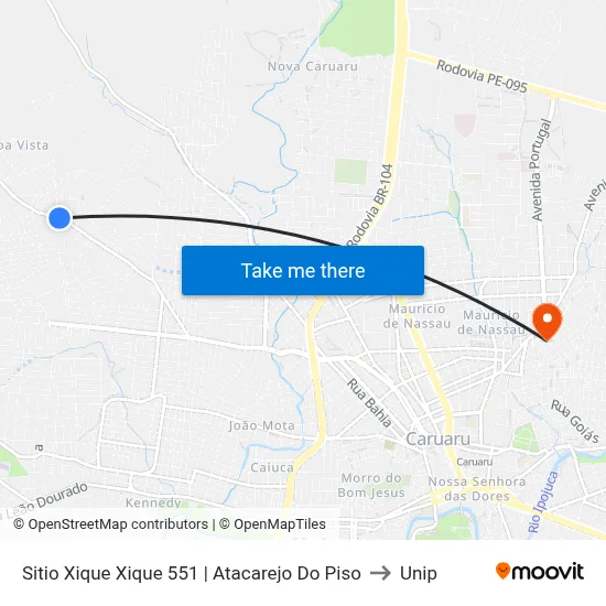 Sitio Xique Xique 551 | Atacarejo Do Piso to Unip map