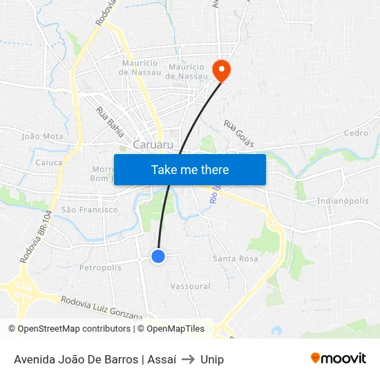 Avenida João De Barros | Assaí to Unip map