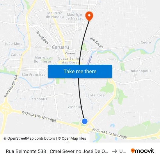 Rua Belmonte 538 | Cmei Severino José De Oliveira to Unip map