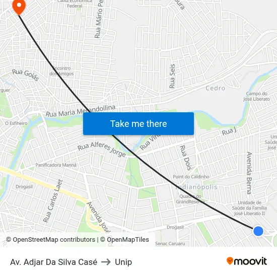 Av. Adjar Da Silva Casé to Unip map