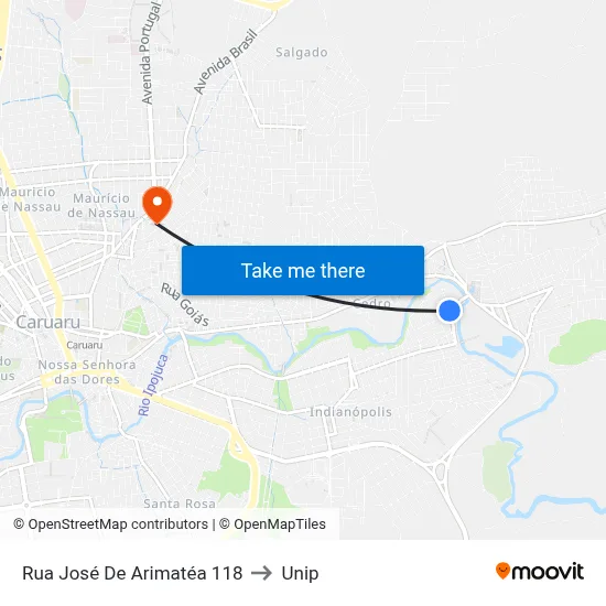 Rua José De Arimatéa 118 to Unip map