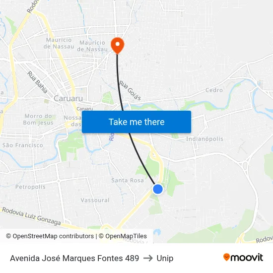Avenida José Marques Fontes 489 to Unip map