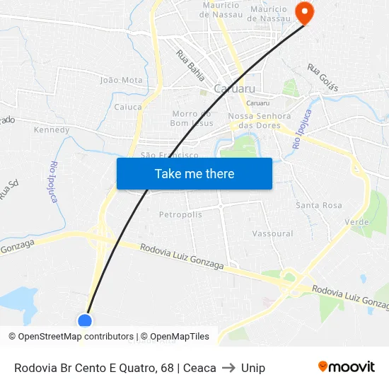 Rodovia Br Cento E Quatro, 68 | Ceaca to Unip map